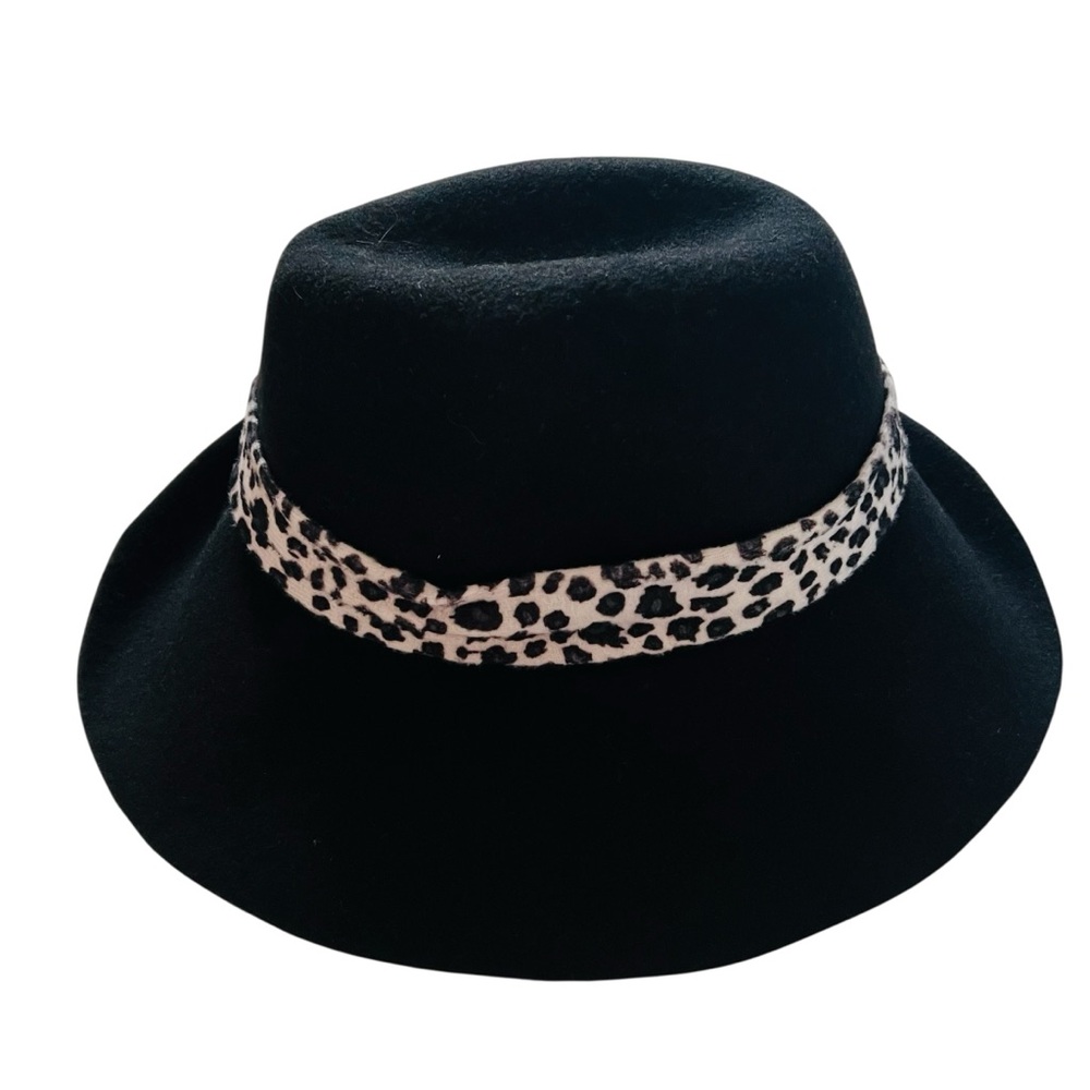 Magid Hats Stylish Black Fedora Hat with Leopard Print Band